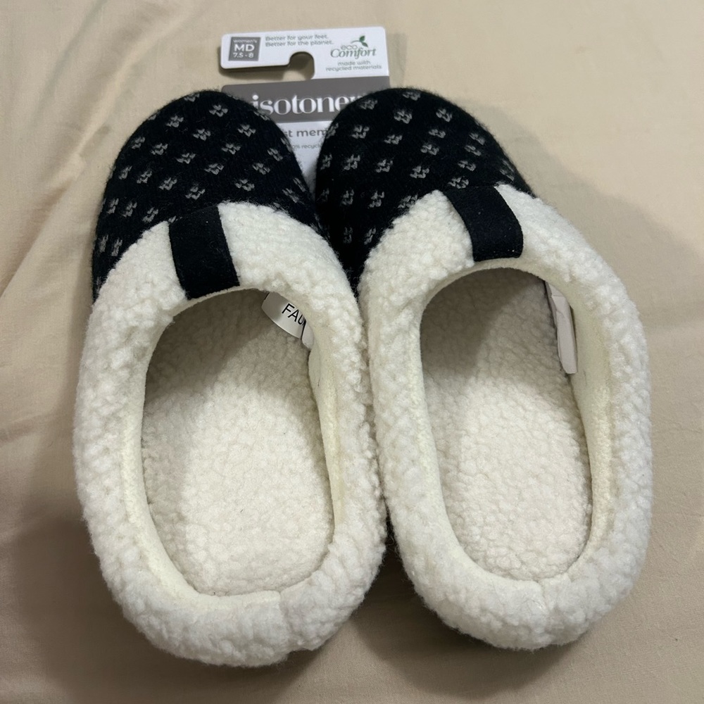 Isotoner Fairisle Knit Memory Foam Slippers
